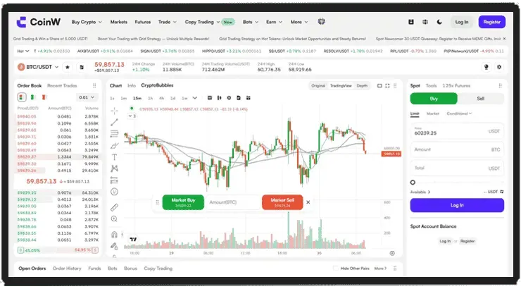 CoinW Screenshot Backgroud